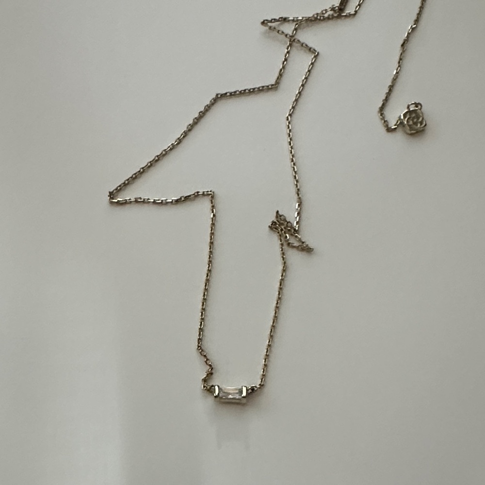 Kendra Scott Silver Necklace with Clear Crystal